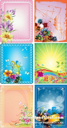 6     /  6 Vector flowers frame