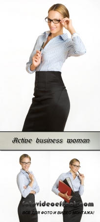 Stock Photo: Active business woman