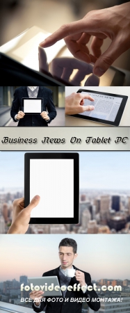 Stock Photo: Business News On Tablet PC