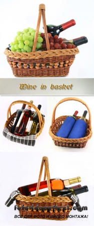 Stock Photo: Wine in basket