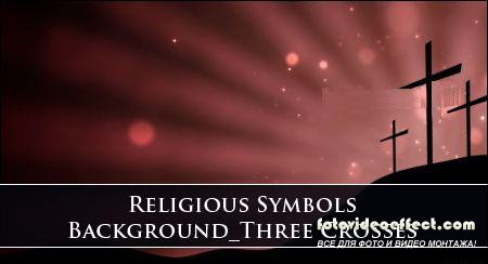 Religious Symbols Background Three Crosses