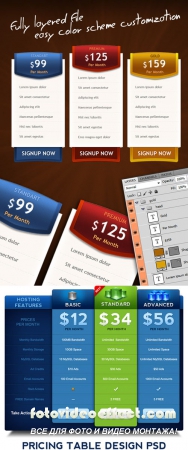 Pricing Boxes PSD Template for Photoshop
