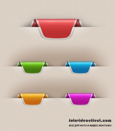 Colorful Web Ribbons Set for Photoshop