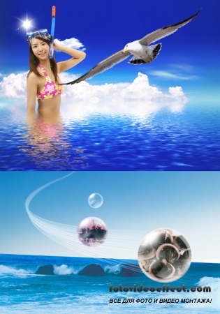 Sources for Photoshop - A warm summer sea