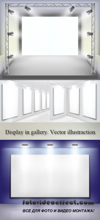 Stock: Display in gallery. Vector illustraction