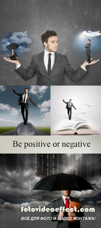 Stock Photo: Be positive or negative