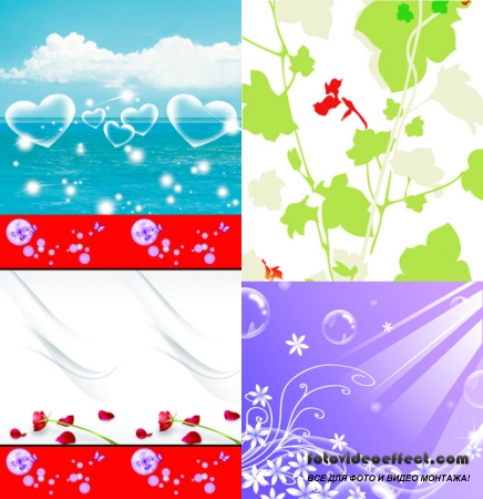 Summer floral backgrounds pack 3