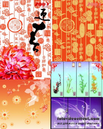 Summer floral backgrounds pack 6 For Photoshop