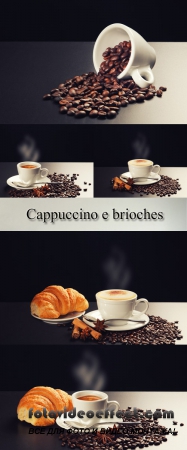Stock Photo: Cappuccino e brioches