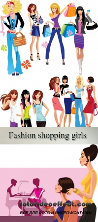 Stock: Fashion shopping girls