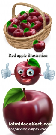 Stock: Red apple illustration