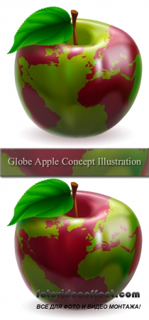 Stock: Globe Apple Concept Illustration