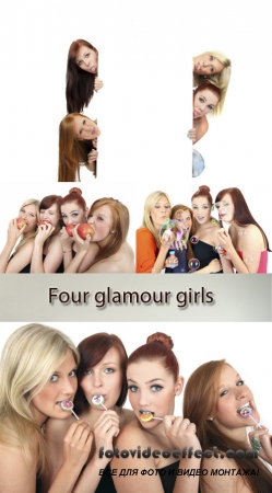 Stock Photo: Four glamour girls