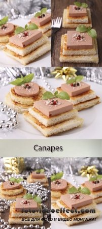 Stock Photo: Canapes with foie gras