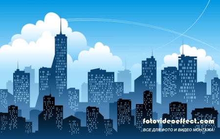 Silhouettes of a big city Vector