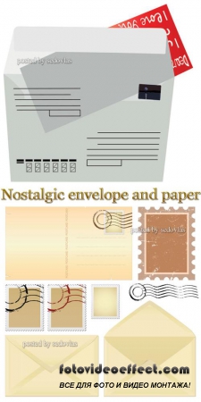 Nostalgic envelope and paper - Vector