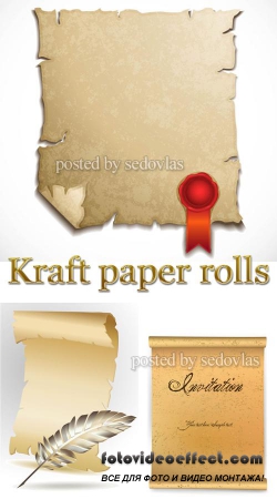 Kraft paper rolls - vector