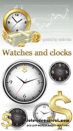 Watches and clocks - vector