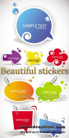 Beautiful stickers - vector