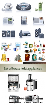 Stock: Set of household appliances