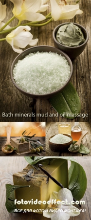 Stock Photo: Bath minerals mud and oil massage
