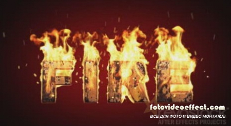 Text On Real Fire - Projects for After Effects (Revostock)