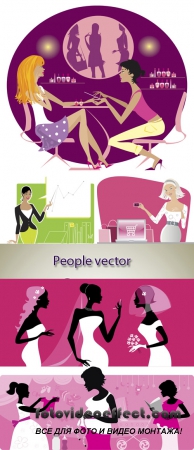 Stock: Girls, people vector