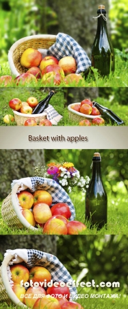 Stock Photo: Basket with apples