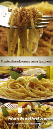 Stock Photo: Toasted breadcrumbs sauce Spaghetti