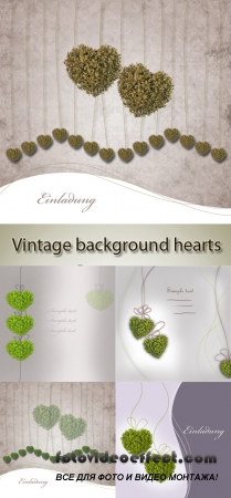 Stock Photo: Vintage background hearts