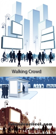 Stock: Walking Crowd