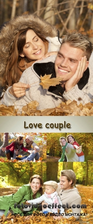 Stock Photo: Love couple in autumn park