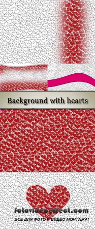 Stock Photo: Background with hearts