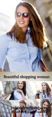 Stock Photo: Beautiful shopping woman