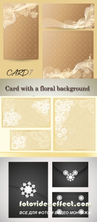 Stock: Card with a floral background of various sizes