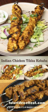 Stock Photo: Indian Chicken Tikka Kebabs