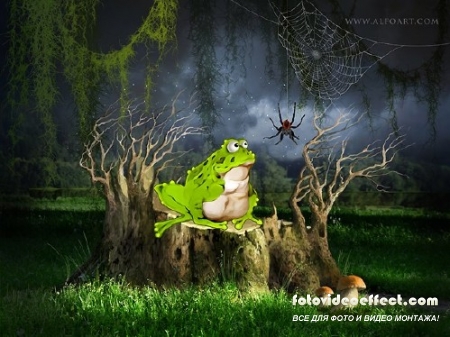Урок Photoshop Мультяшная лягушка