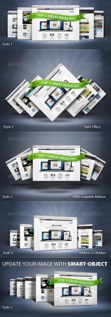 3d Web Showcase Mock-ups. PSD