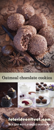 Stock Photo: Oatmeal chocolate cookies