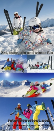 Stock Photo: Ski, snow, sun and winter fun