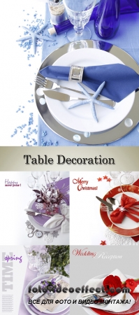 Stock Photo: Table decorating for New year