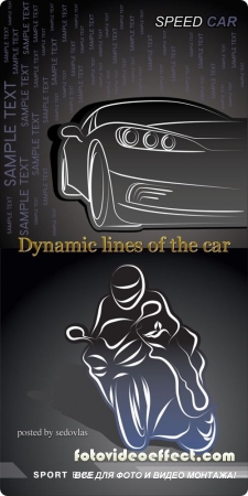Dynamic lines of the car-shaped - vector