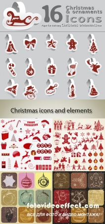 Stock: Christmas icons and elements 2013