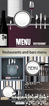 Stock: Restaurants and bars menu, retro