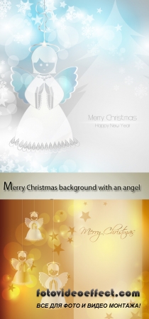 Stock: Merry Christmas background with an angel
