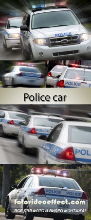 Stock Photo: Patrol car of police with the included flashers