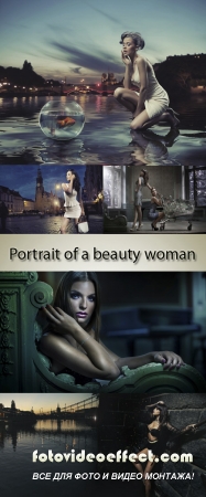 Stock Photo: Portrait of a beauty woman, urban