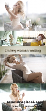 Stock Photo: Smiling woman waiting