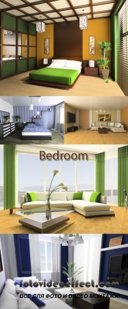 Stock Photo: Modern bedroom and living room