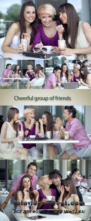 Stock Photo: Cheerful group of friends